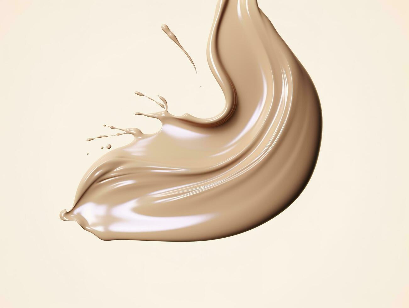 AI generated Liquid foundation splash element, fluid cosmetic cream 3d rendering. AI Generated photo