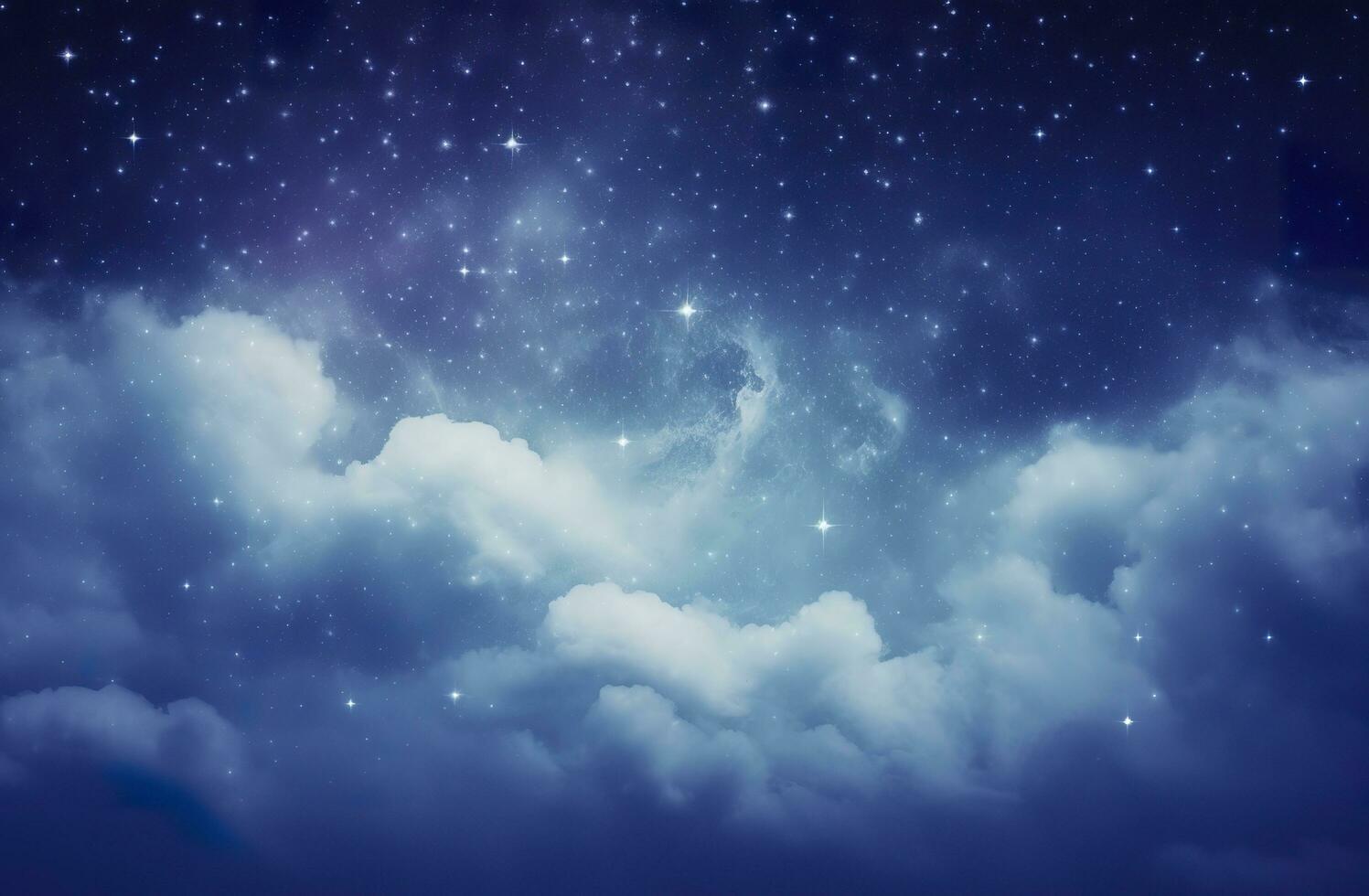 AI generated Space of night sky with clouds and stars. Generative AI photo