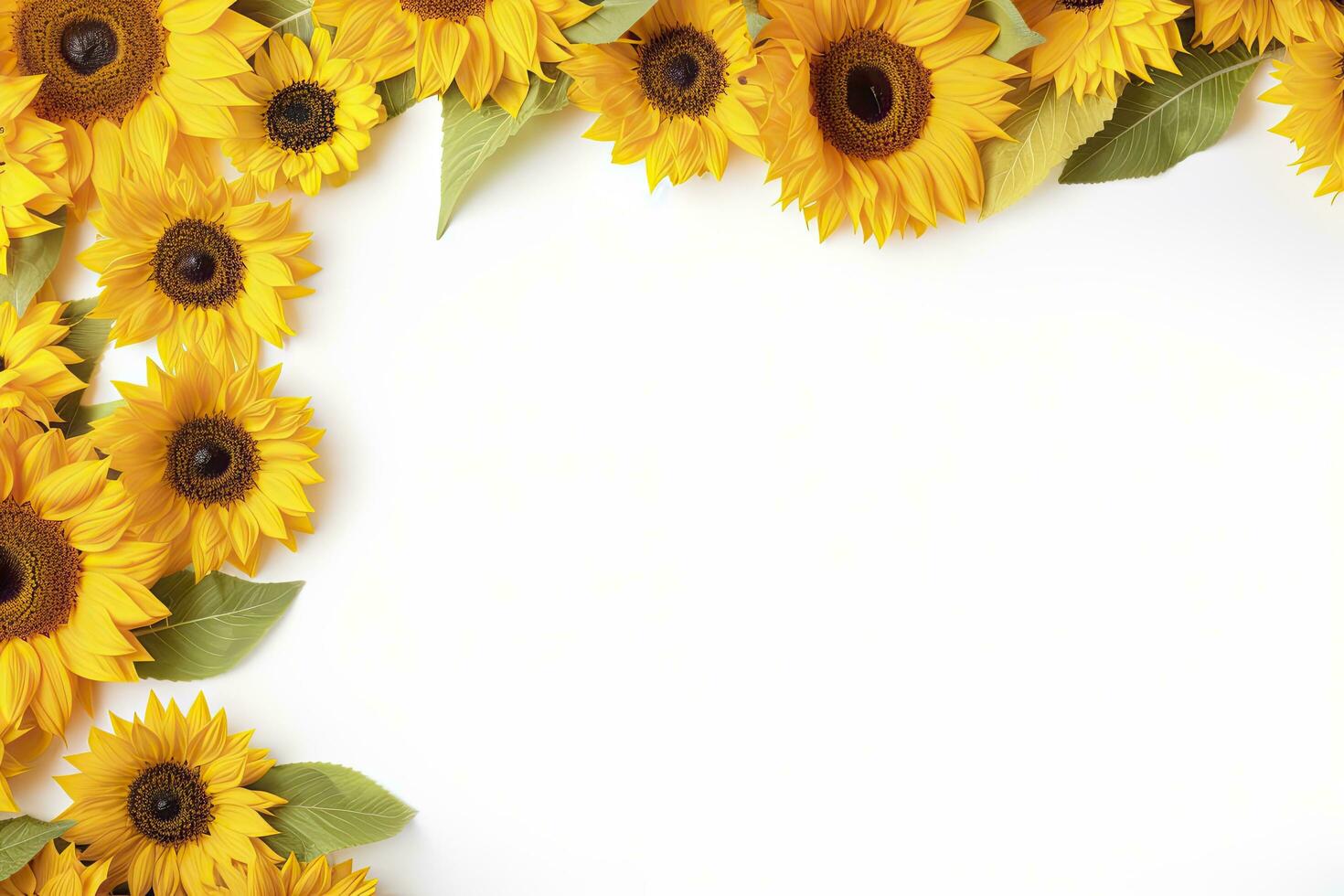 AI generated Sunflower Background with copy shape. AI Generated photo
