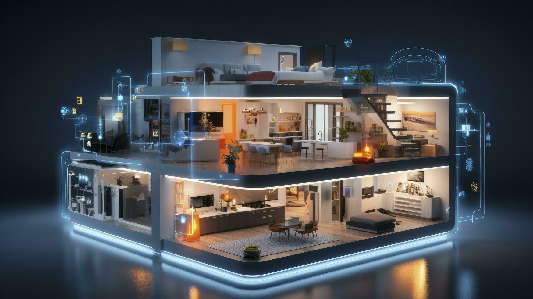 AI generated Connected Living, The IoT Revolution in Smart Homes. AI Generated photo