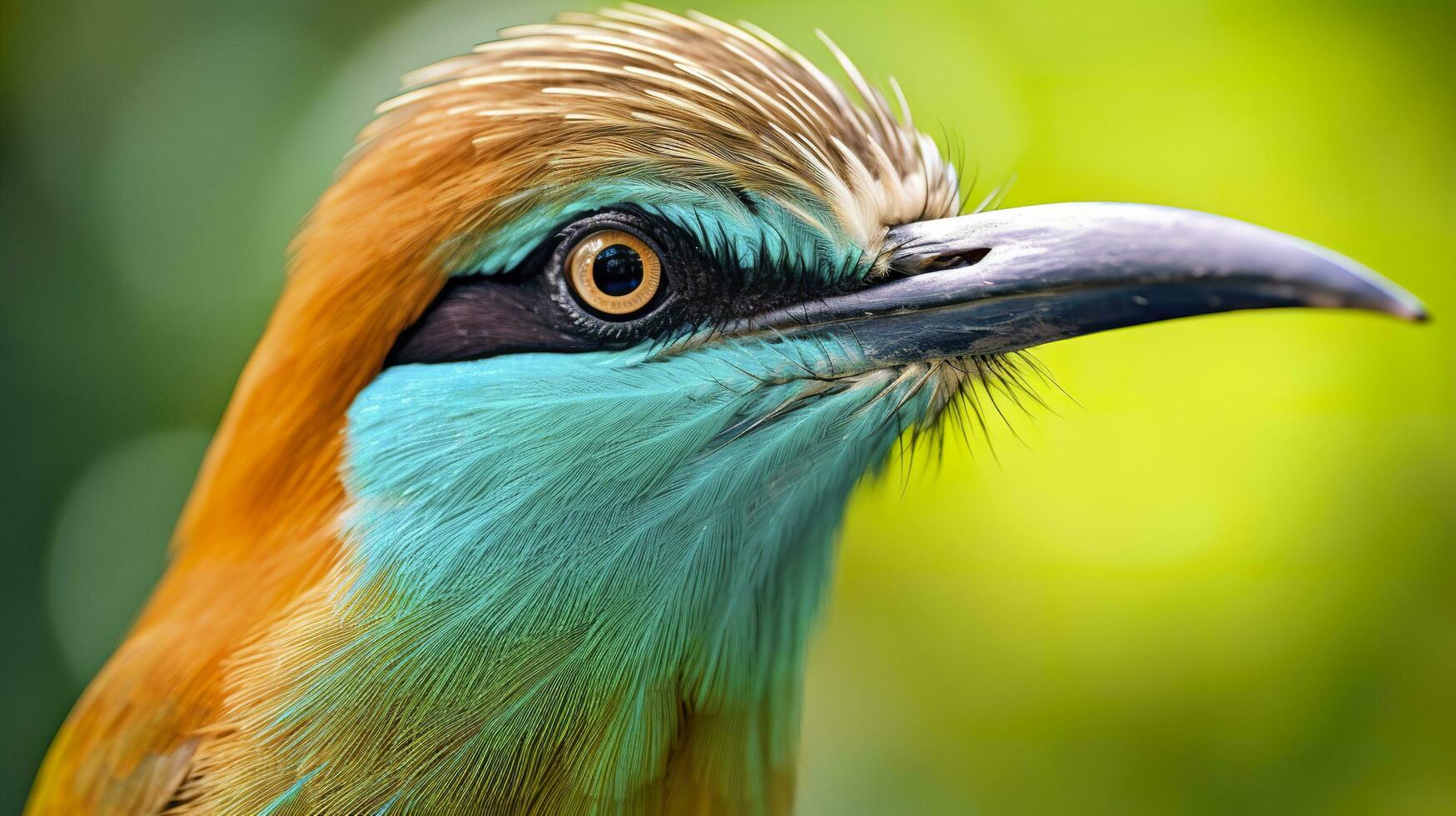 AI generated Turquoise Browed Motmot in vibrant colors. Generative AI photo
