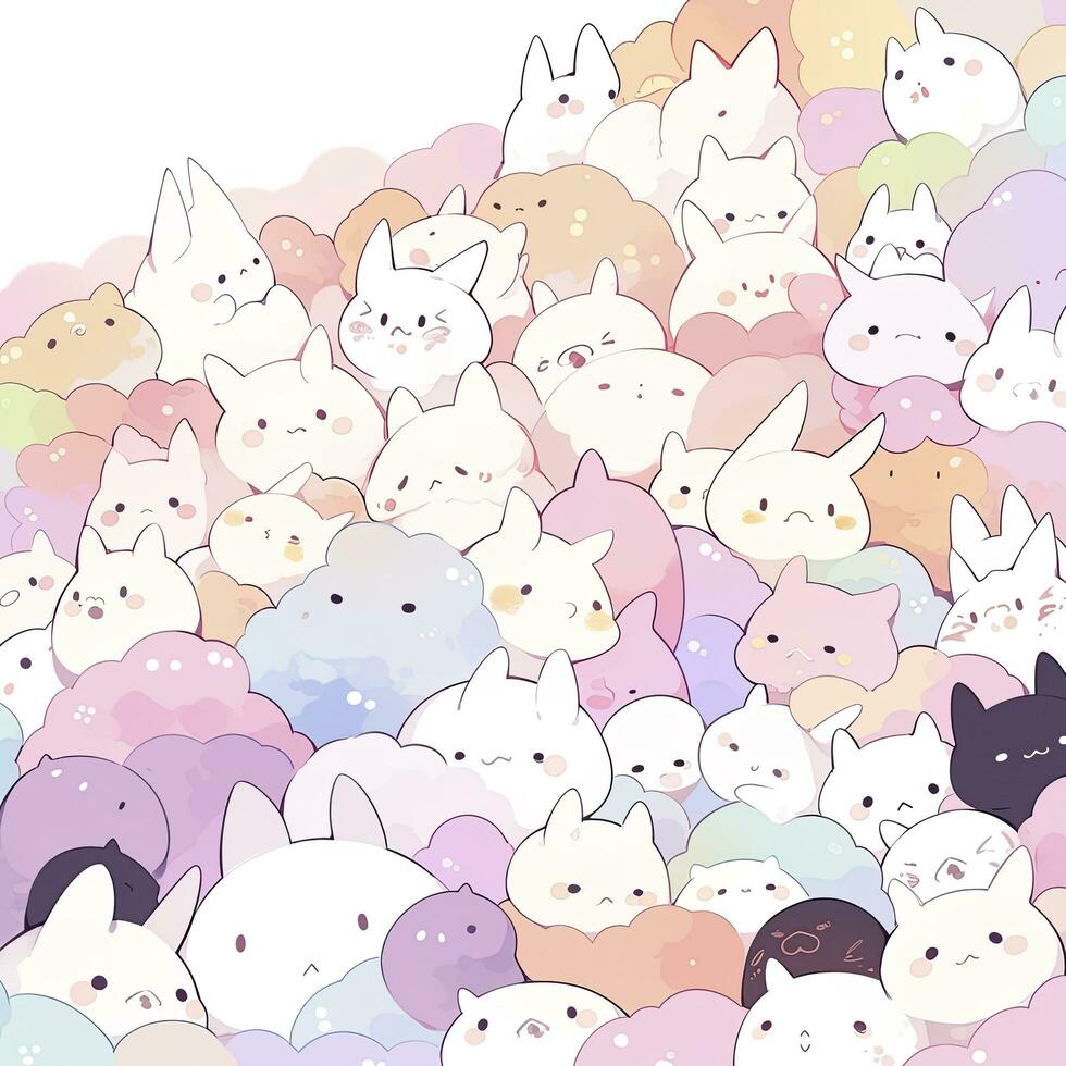 AI generated Happy animals white background. AI Generated photo