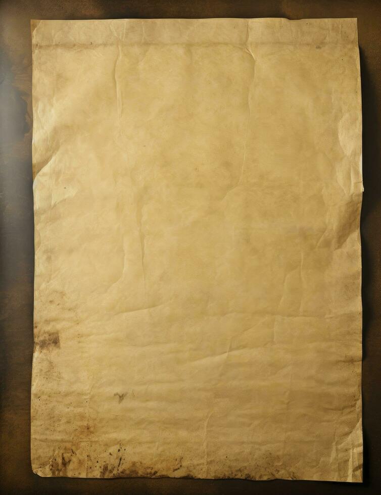 AI generated Sheet of vintage yellowed paper. AI Generated photo