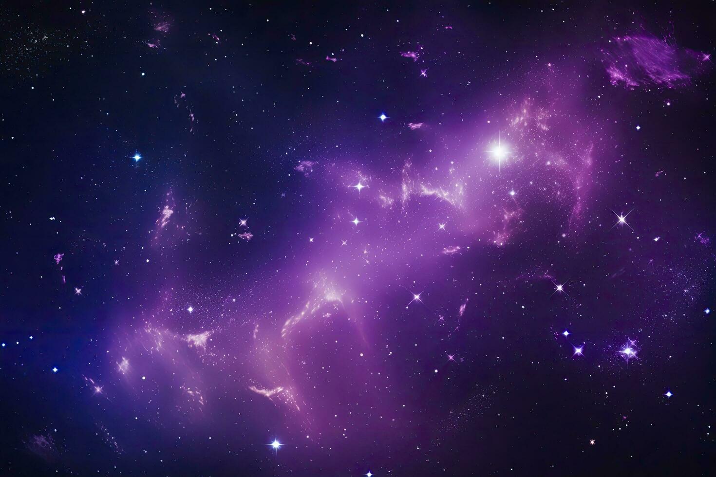 AI generated Purple Galaxy space stars in Outer Space. AI Generated photo