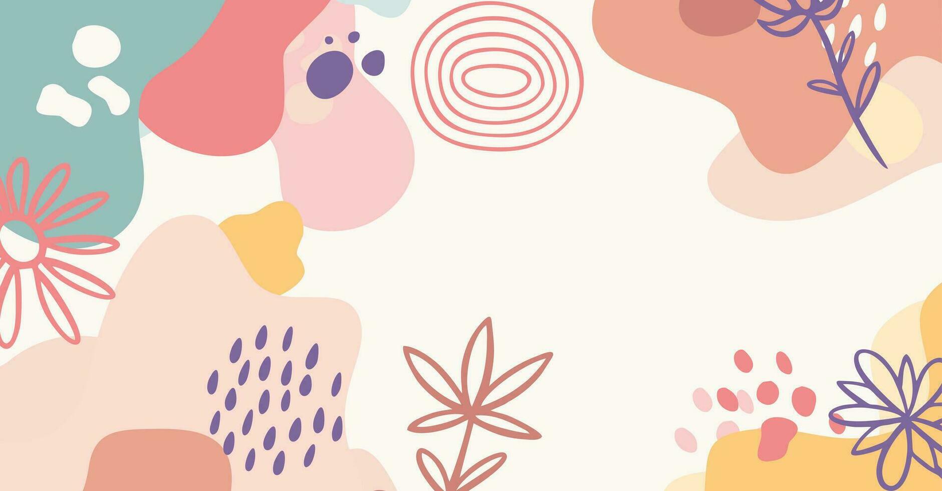 Modern trendy hand drawing various shapes and doodle objects abstract background. vector