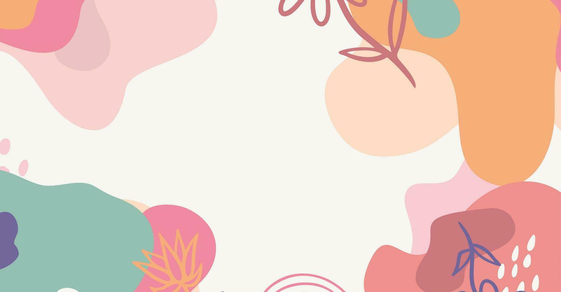 Modern trendy hand drawing various shapes and doodle objects abstract background. vector