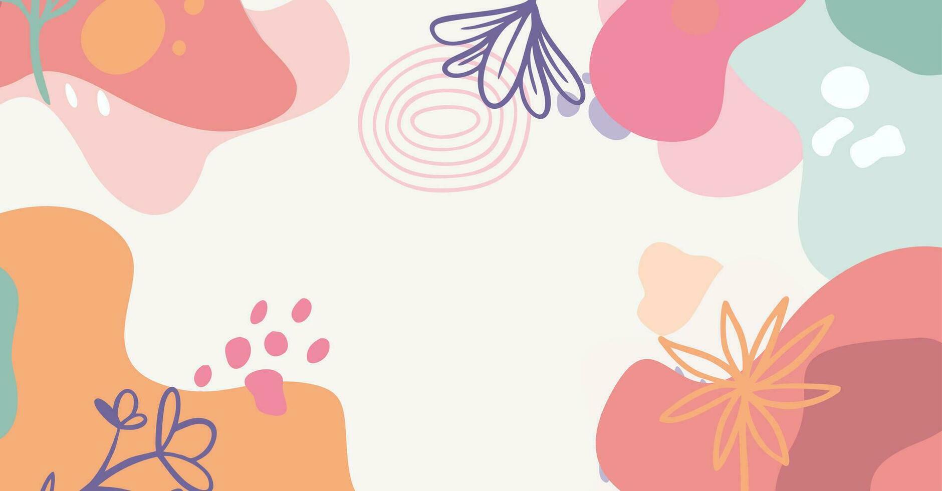 Modern trendy hand drawing various shapes and doodle objects abstract background. vector