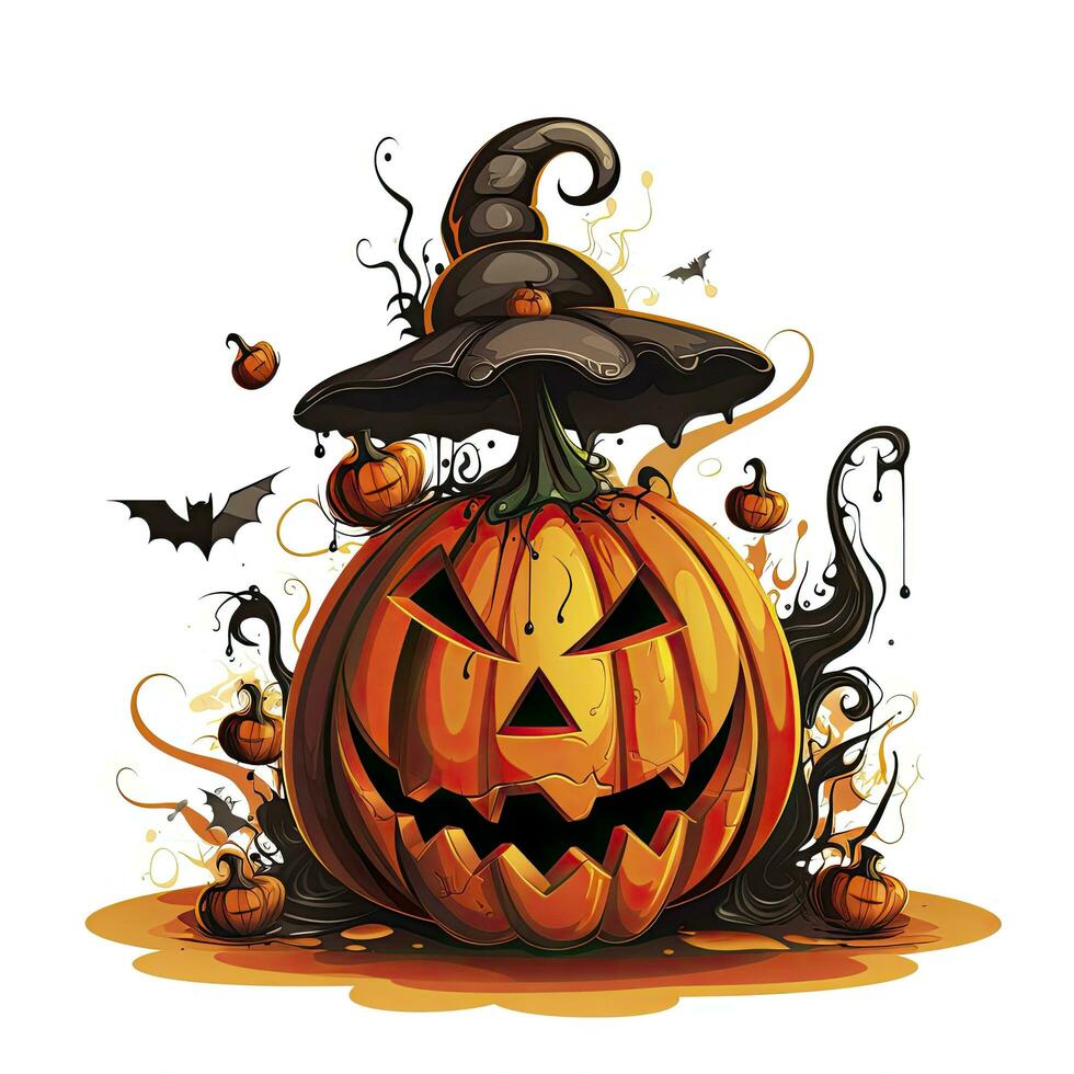 AI generated Halloween object on white background. AI Generated photo