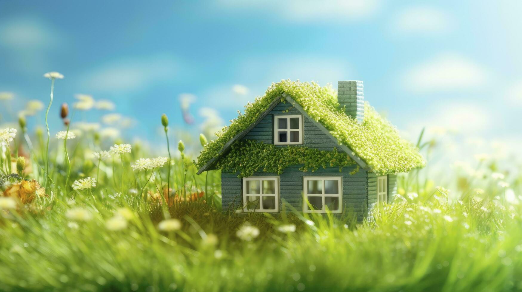 AI generated Green and environmentally friendly housing concept. AI Generated photo