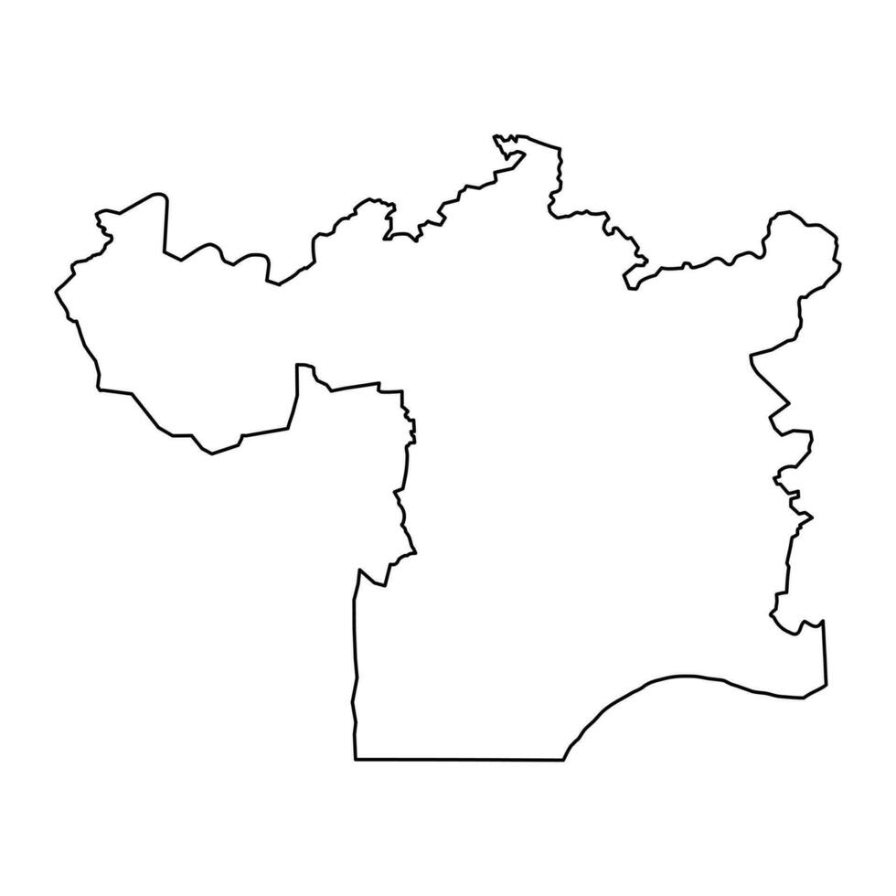 karaganda región mapa, administrativo división de kazajstán. vector ilustración.