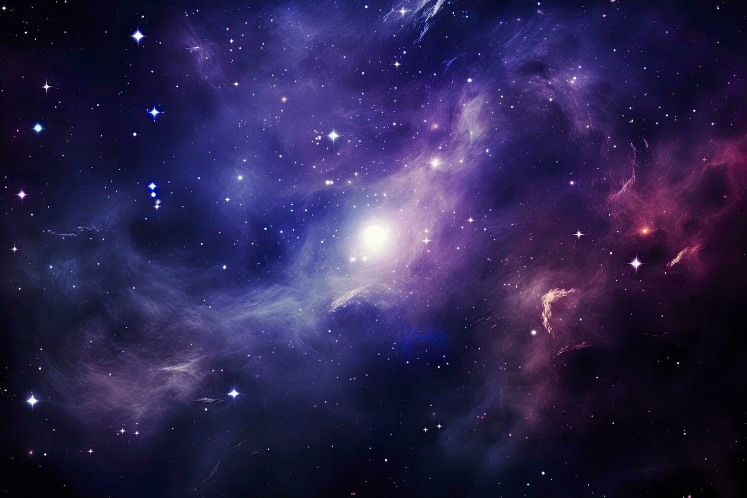 AI generated Purple Galaxy space stars in Outer Space. AI Generated photo