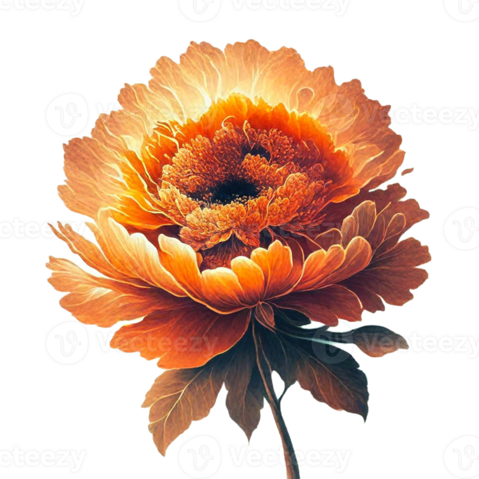 AI generated orange flower floral png