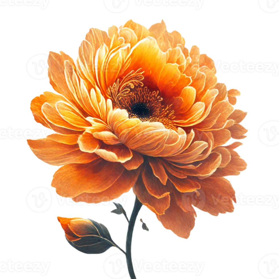 AI generated orange flower floral png