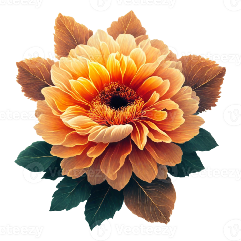 AI generated orange flower floral png