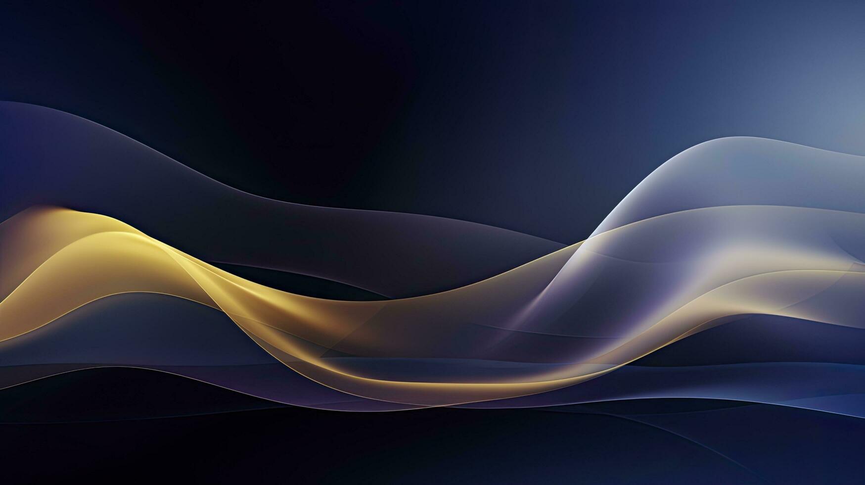 AI generated Gold and navy blue waves abstract. AI Generated. photo