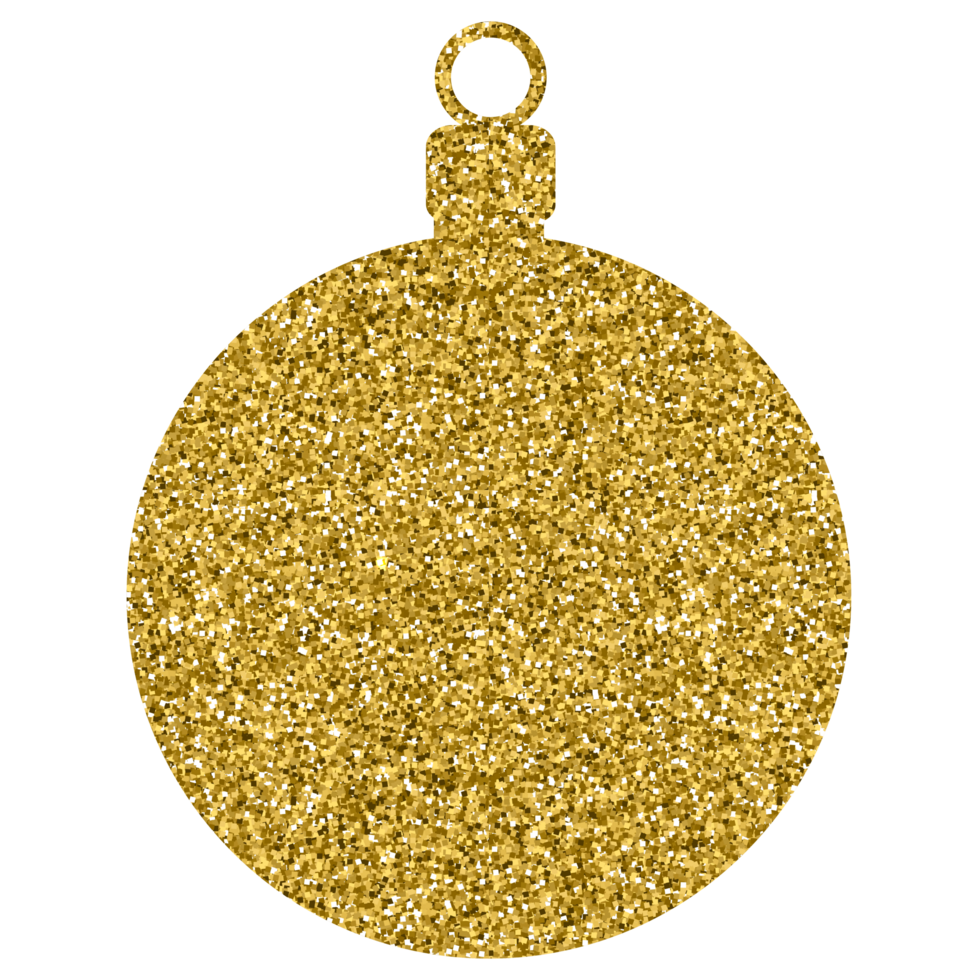Gold glitter shiny christmas ball luxury decoration ornament design for element png