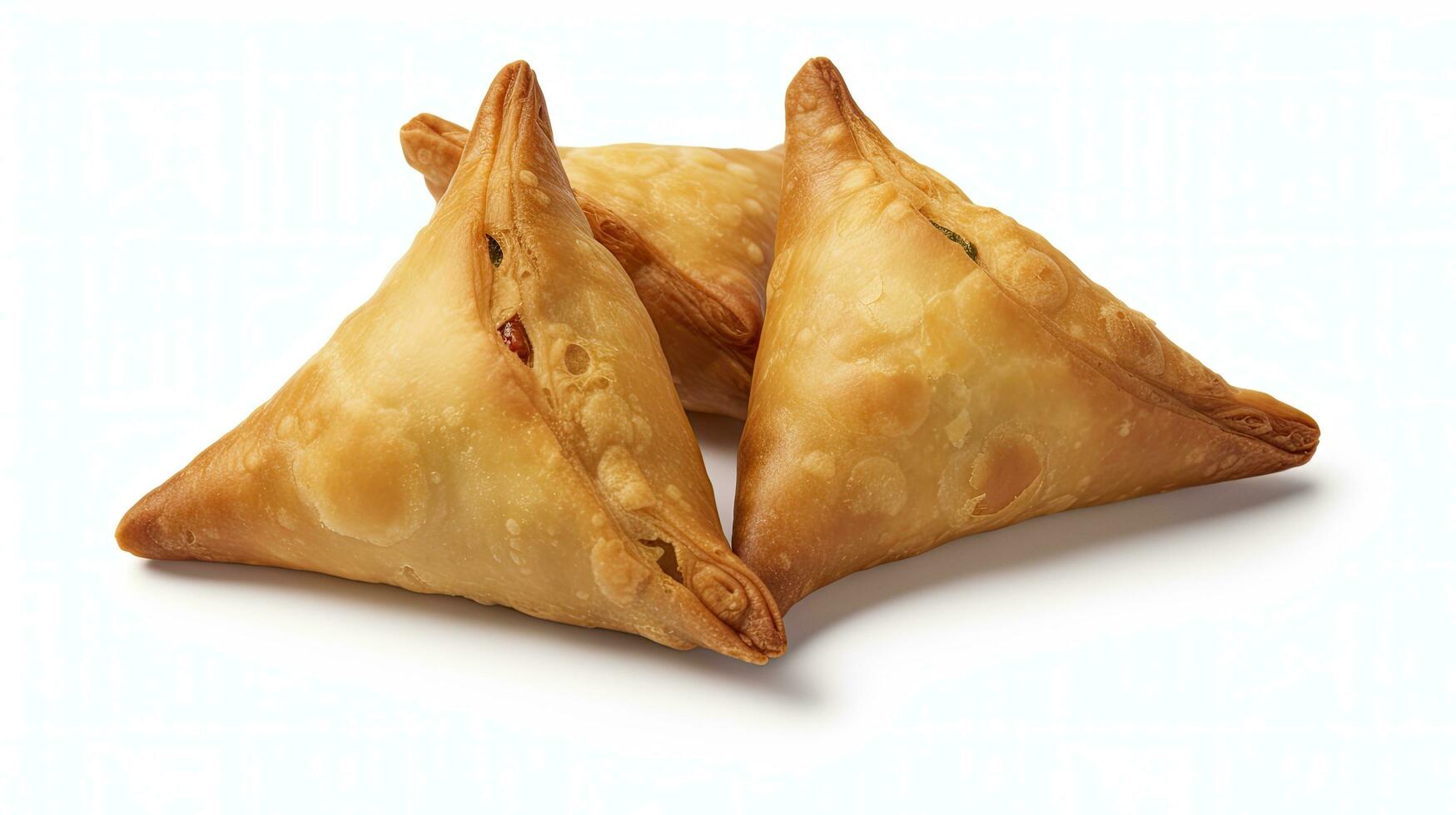 AI generated Tasty samosa isolated on white background.  AI Generated. photo