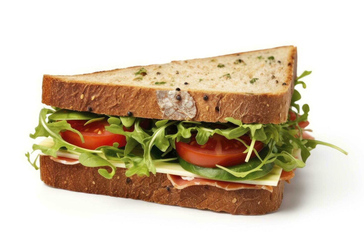 AI generated Gourmet sandwich isolated on white background. AI Generated photo