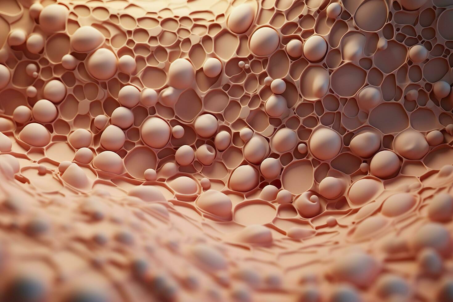 AI generated Saggy skin layer and skin cells, 3D rendering. Generative AI photo