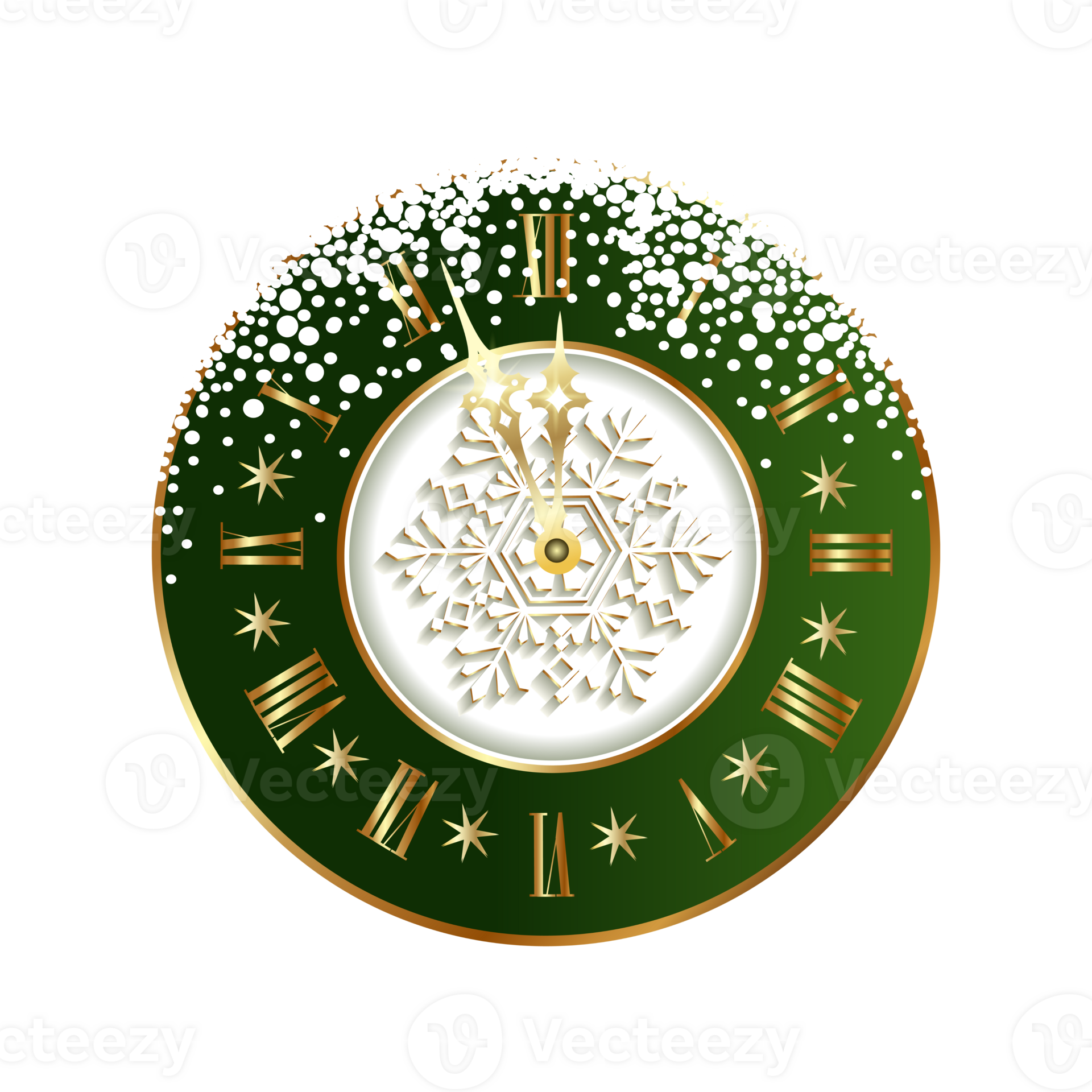 Christmas - Decorative Winter Clock December Christmas On Transparent ...