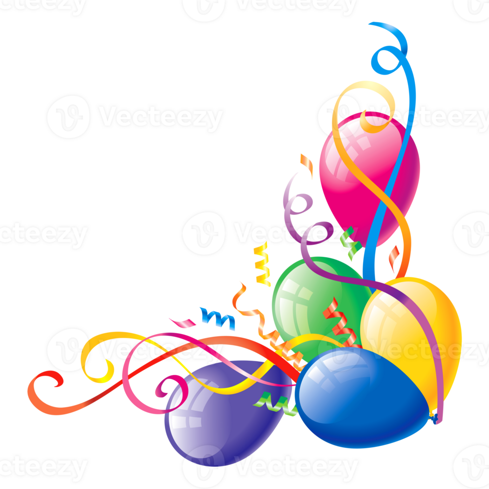 Balloons - Decorative Balloons Corner Border For Birthday Decoration png