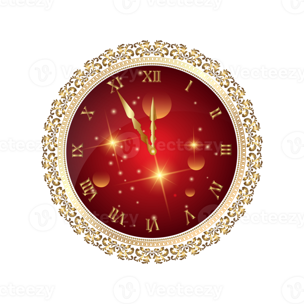 Christmas - New year Clock Christmas On Transparent Background 35572624 PNG