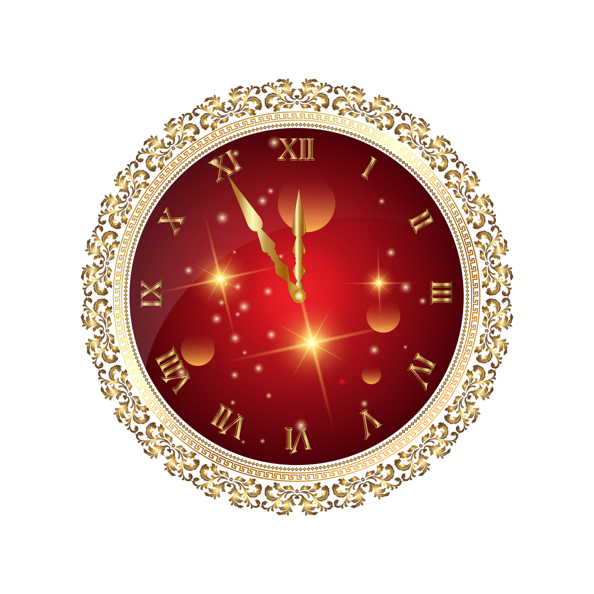 Christmas - New year Clock Christmas On Transparent Background 35572624 PNG