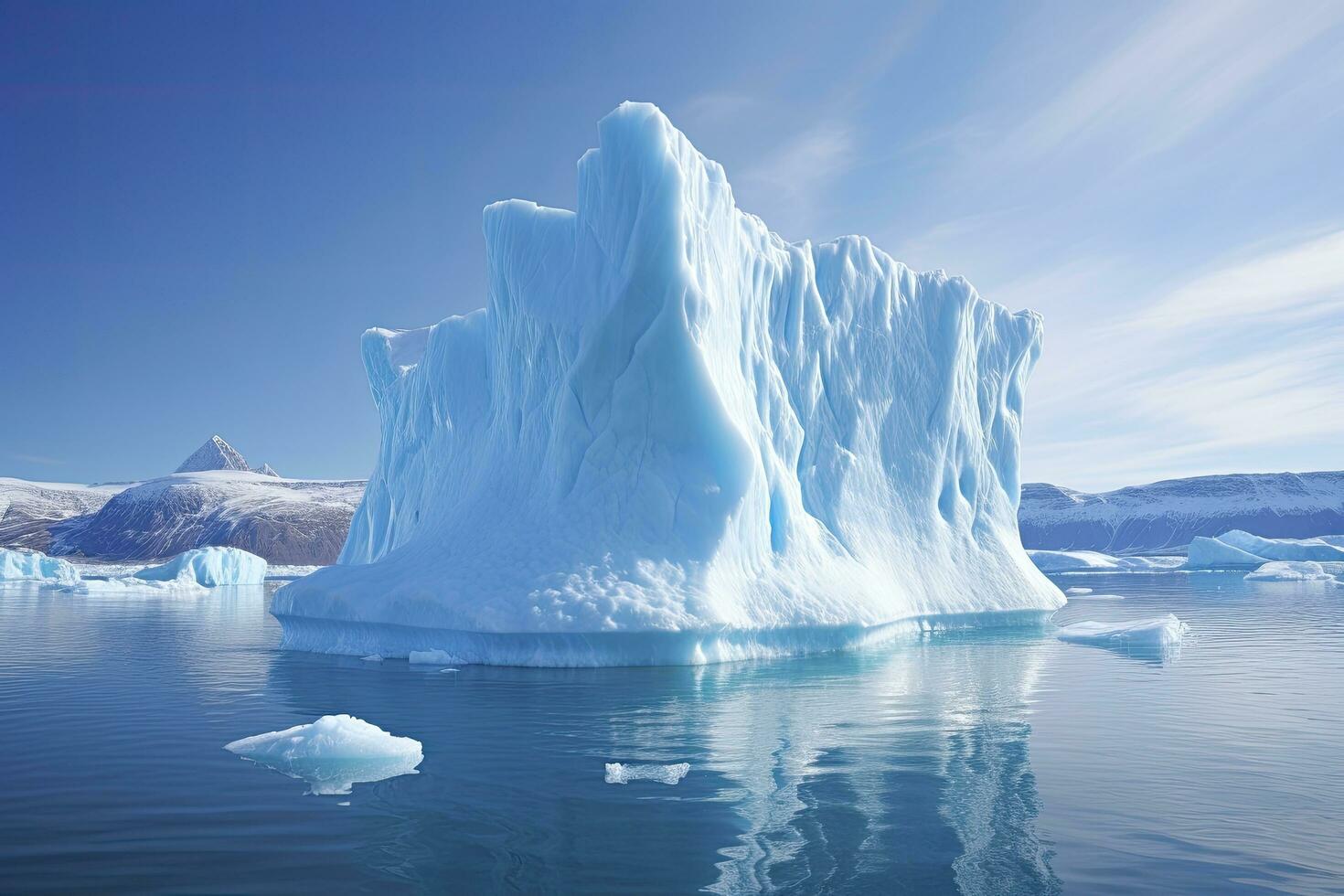 AI generated Iceberg in Greenland. AI Generated photo