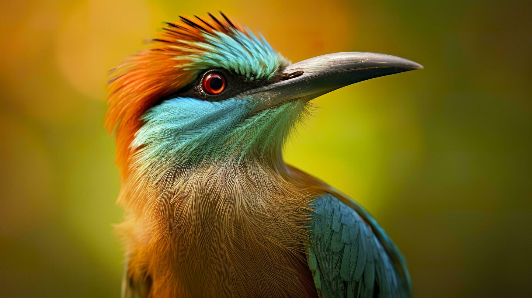 AI generated Turquoise Browed Motmot in vibrant colors. Generative AI photo