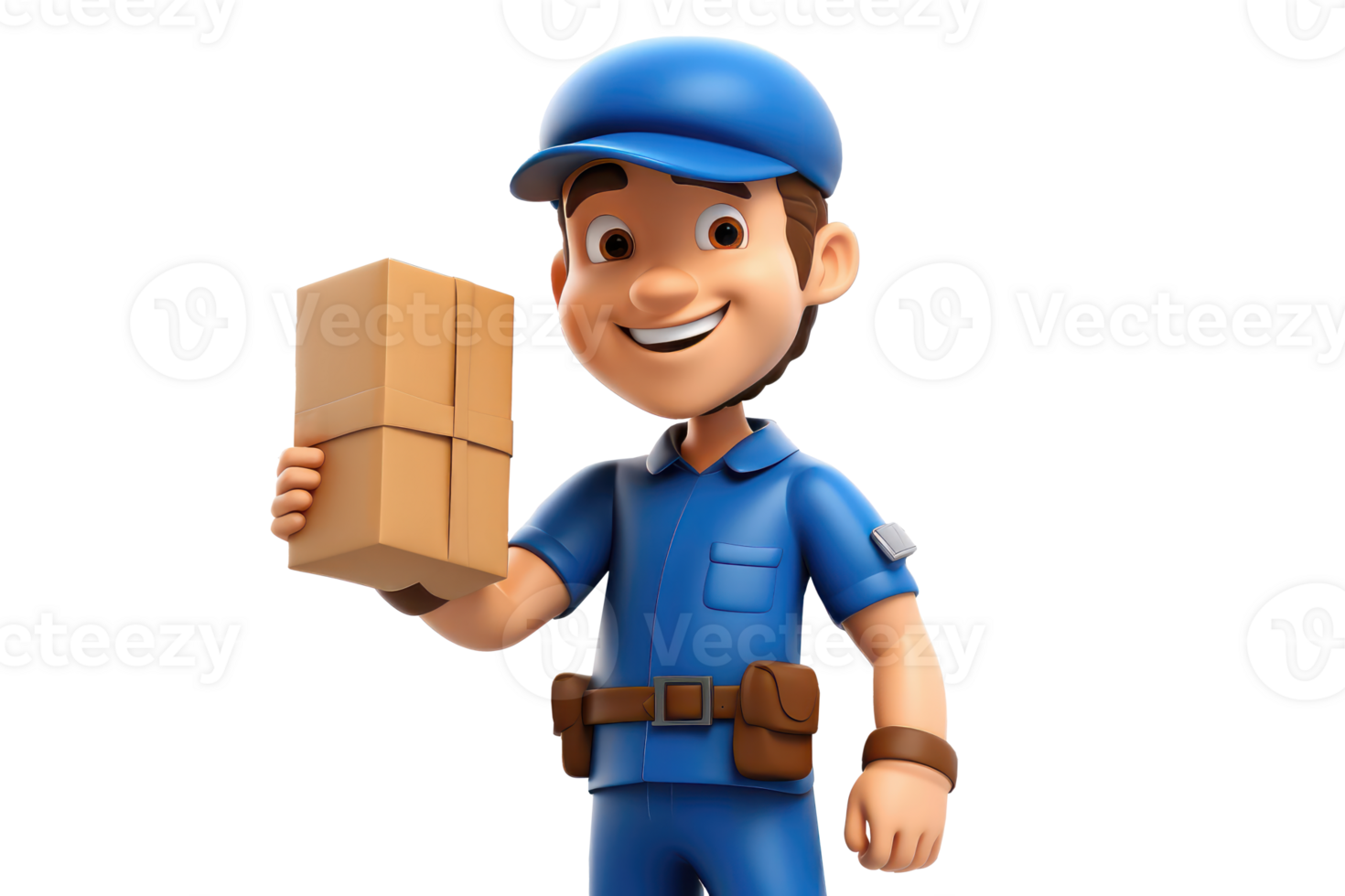 AI generated Delivery Man. Parcel delivery worker. Delivery concept. png