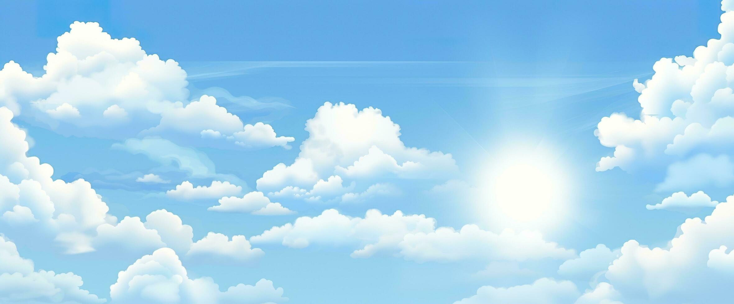 ai generado soleado fondo, azul cielo con blanco nubes y Dom. generativo ai foto