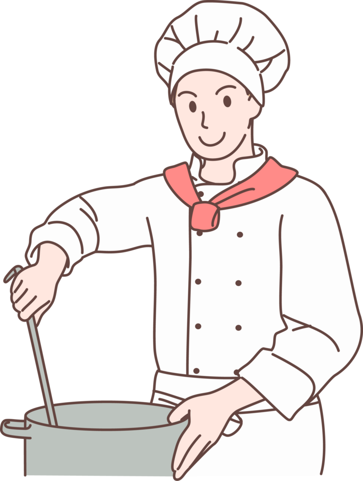 illustratie van chef Koken voedsel karakters. hand- getrokken stijl. png