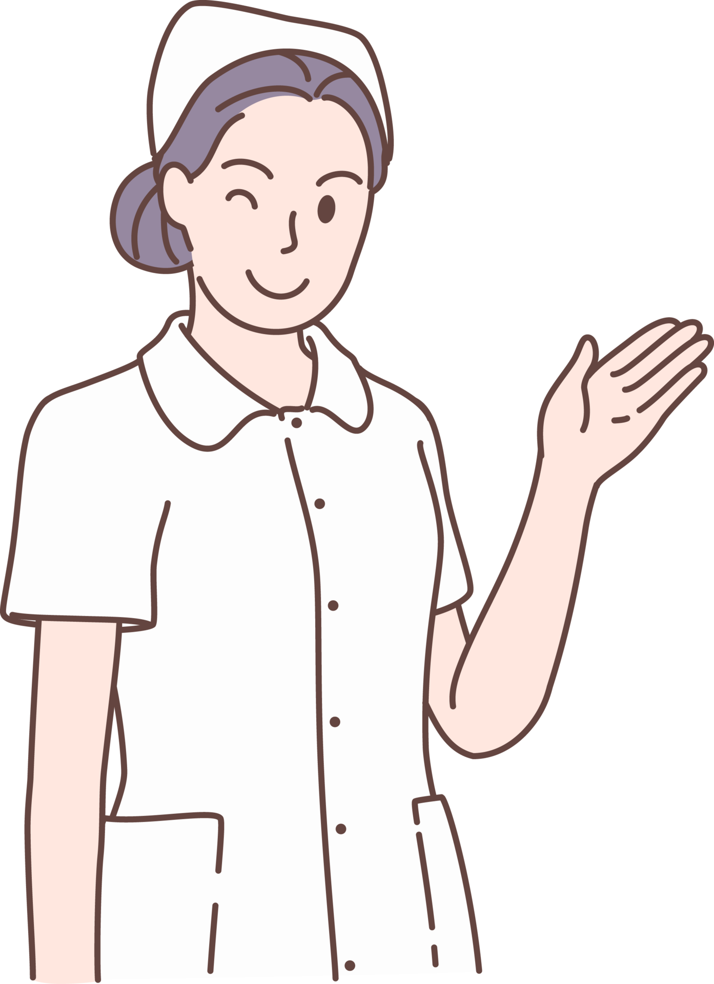 Illustration of nurses pointing and presenting with hand characters ...