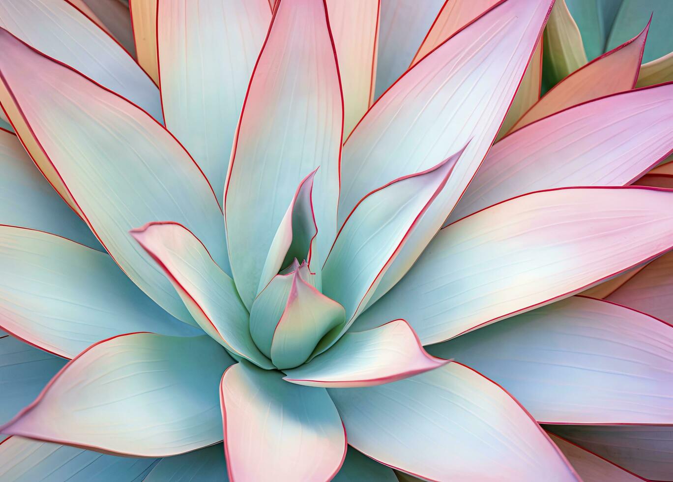 AI generated Agave leaves in trendy pastel colors for design backgrounds. AI Generated photo