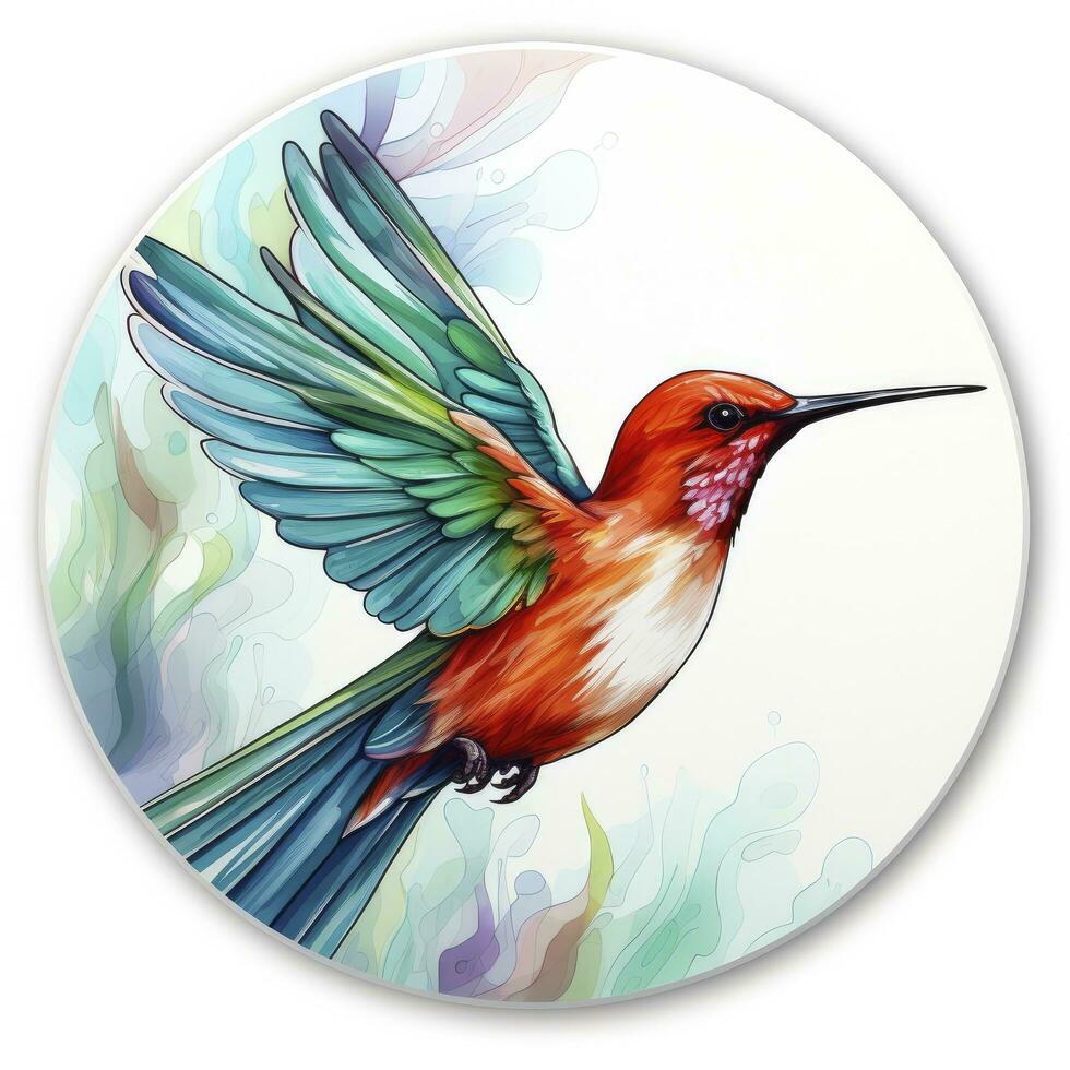 AI generated Hummingbird clipart on white background. AI Generated photo