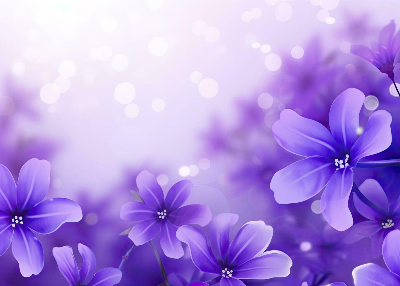 AI generated Abstract spring background with purple flowers. AI Generated photo