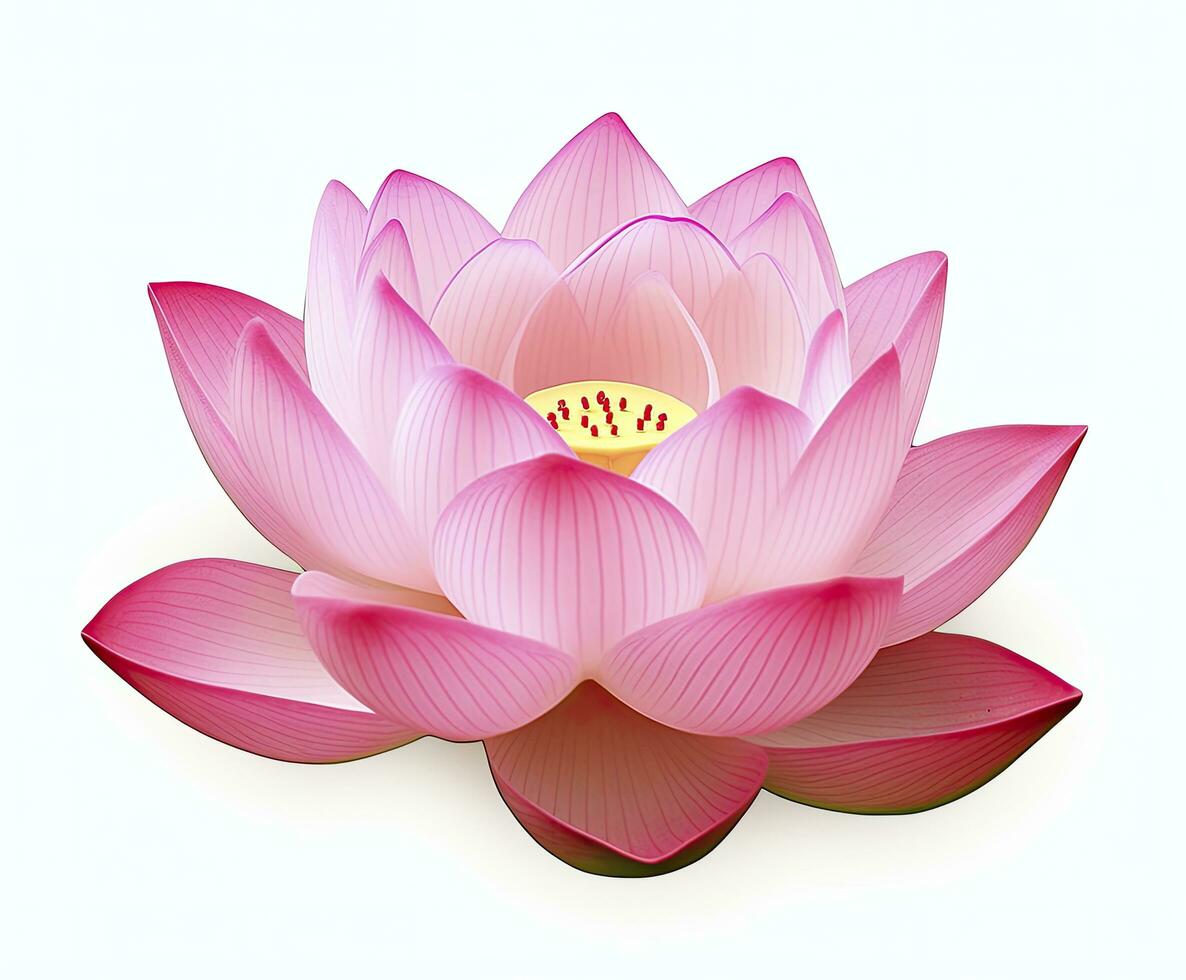 AI generated Lotus flower on white background. AI Generated photo