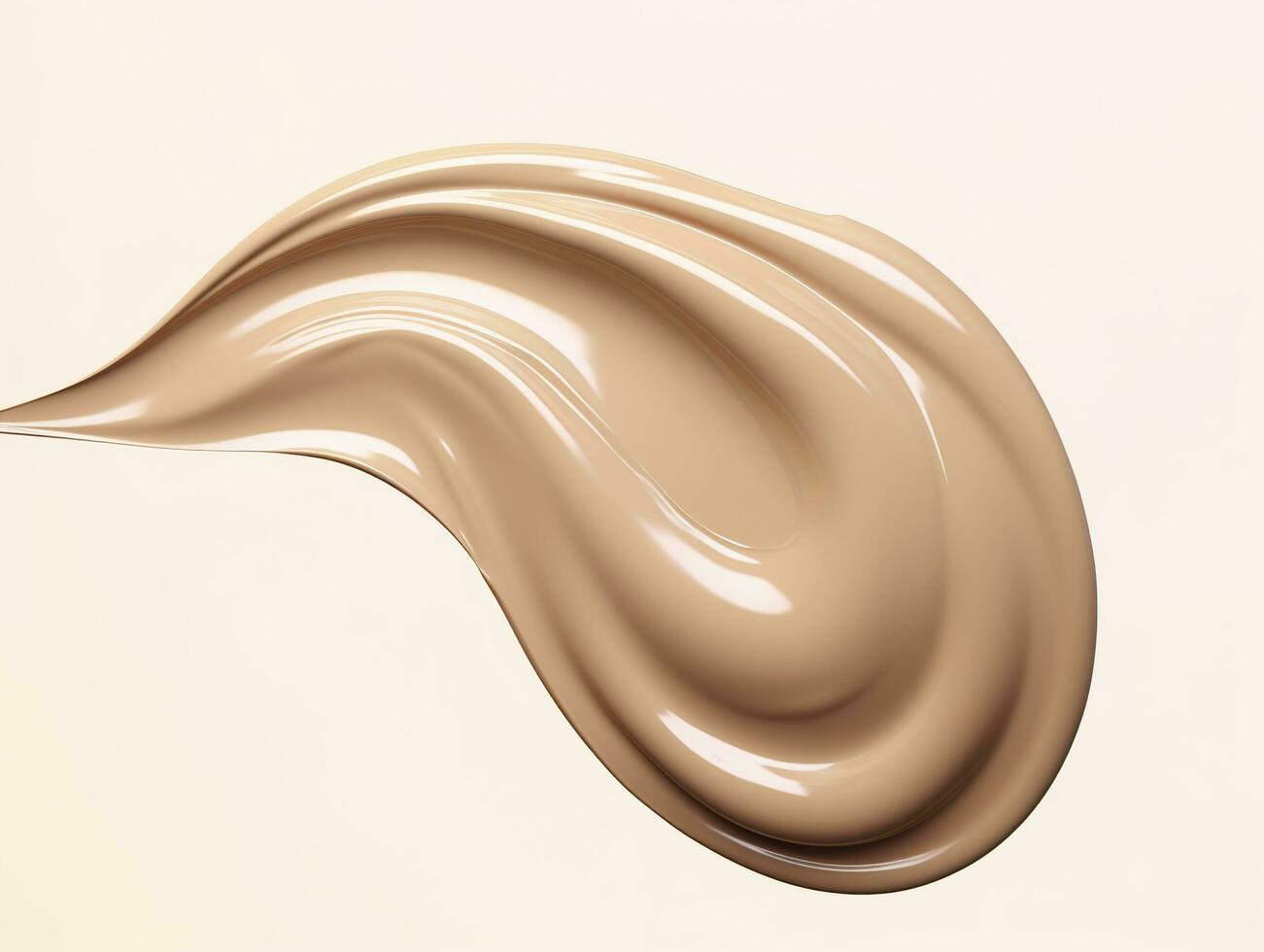 AI generated Liquid foundation splash element, fluid cosmetic cream 3d rendering. AI Generated photo