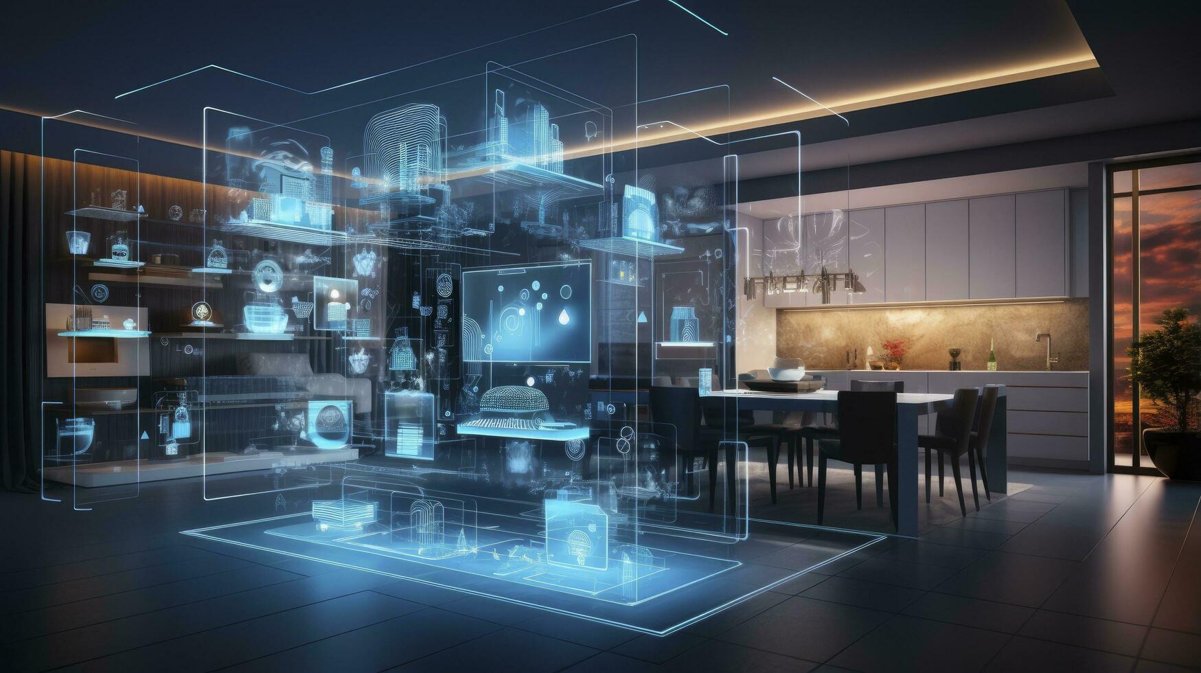 AI generated Connected Living, The IoT Revolution in Smart Homes. AI Generated photo