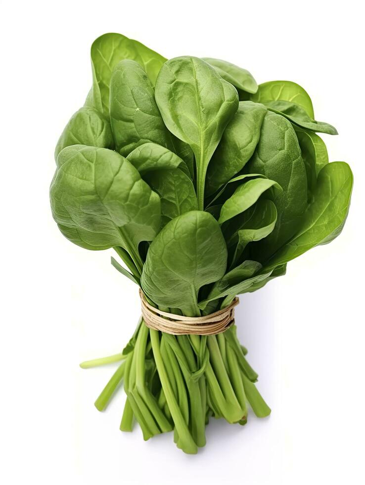 AI generated Bunch of spinach isolated on white background. AI Generated photo