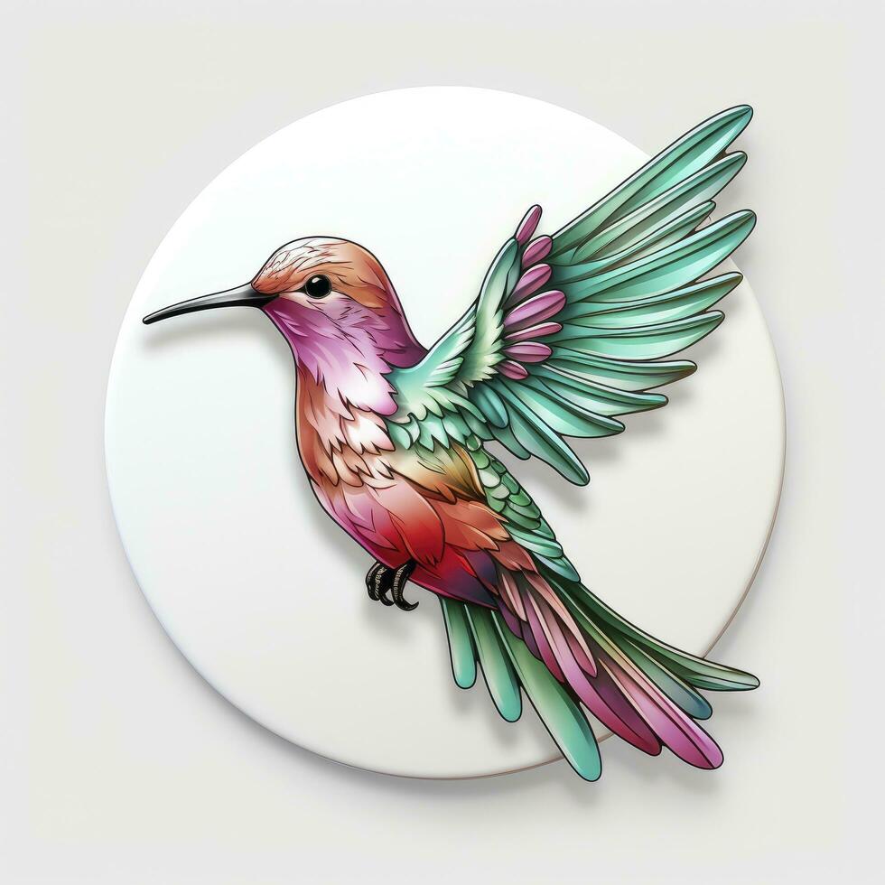 AI generated Hummingbird clipart on white background. AI Generated photo