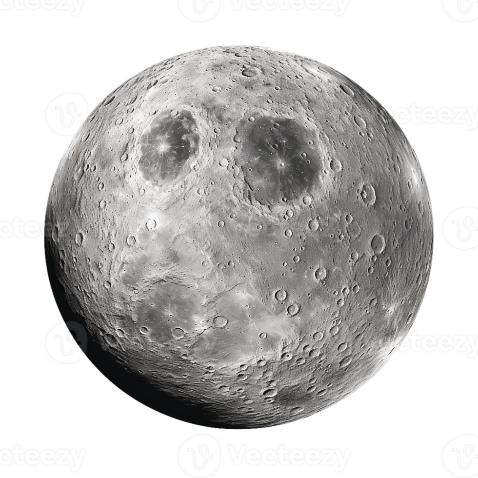 AI generated 3d moon sphere on transparent background PNG image