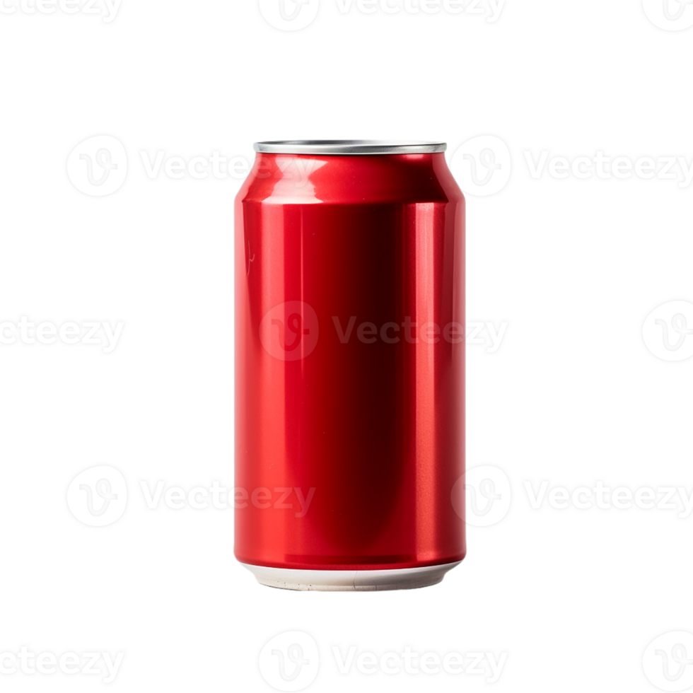 AI generated red soda can on transparent background PNG image