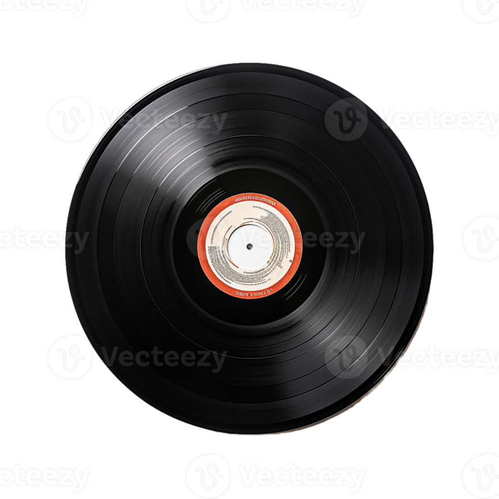 ai generado vinilo grabar aislado en transparente antecedentes png imagen