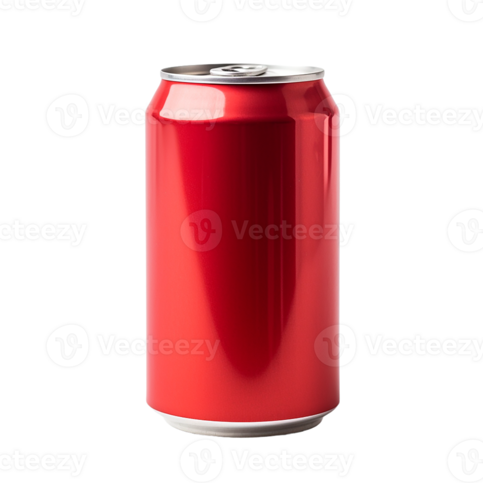 AI generated red soda can isolated on transparent background PNG image