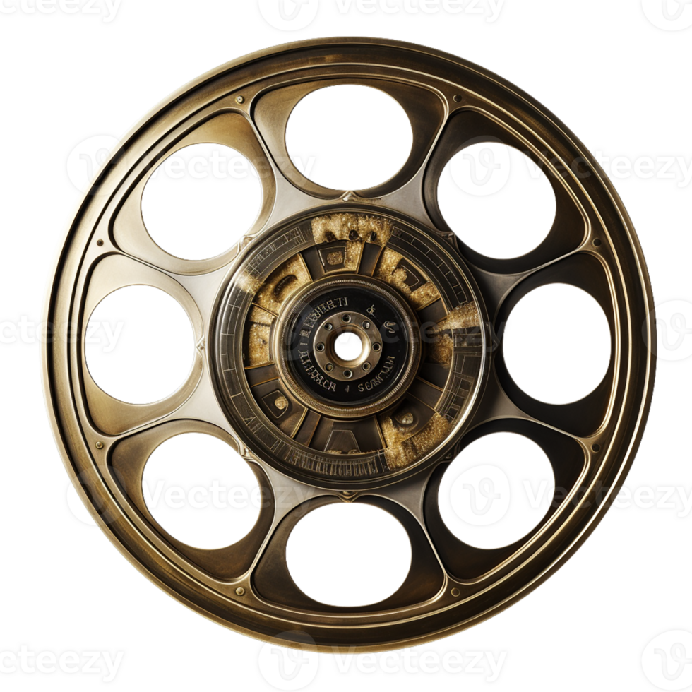 AI generated movie reel on transparent background PNG image