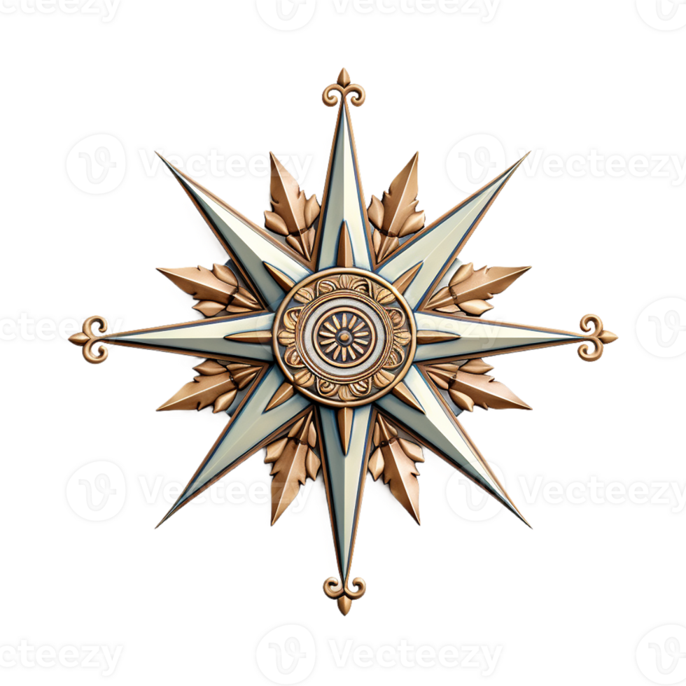 AI generated compass on transparent background PNG image