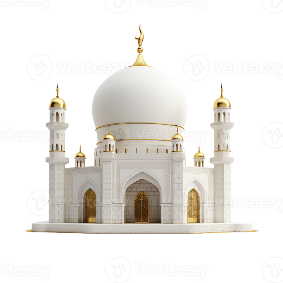 AI generated mosque on transparent background PNG image