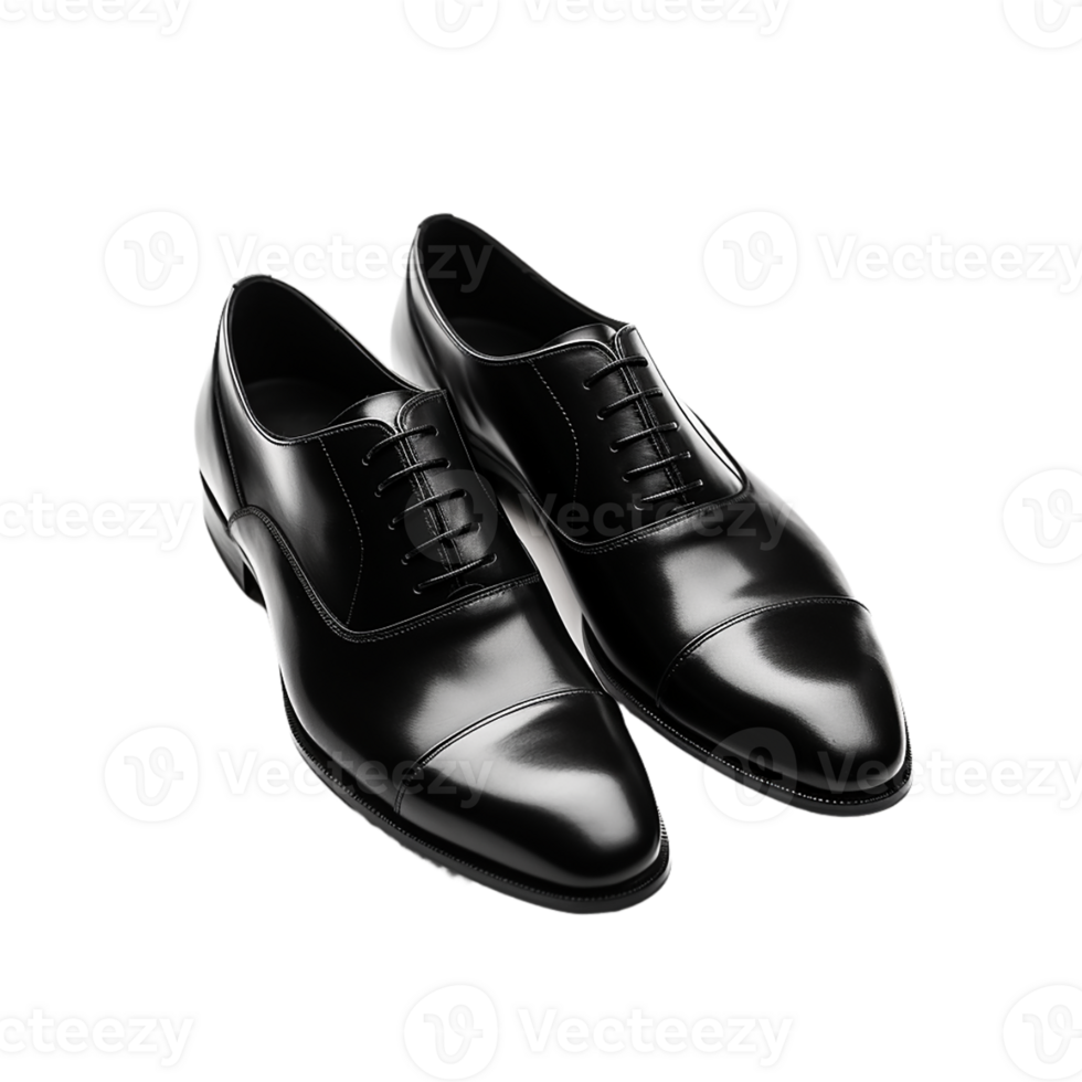 AI generated pair of black shoes on transparent background PNG image