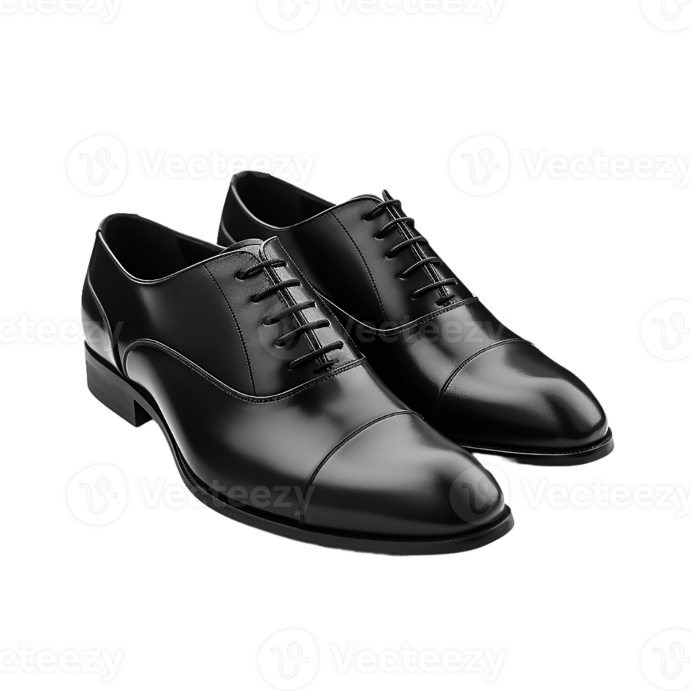 AI generated pair of black shoes on transparent background PNG image